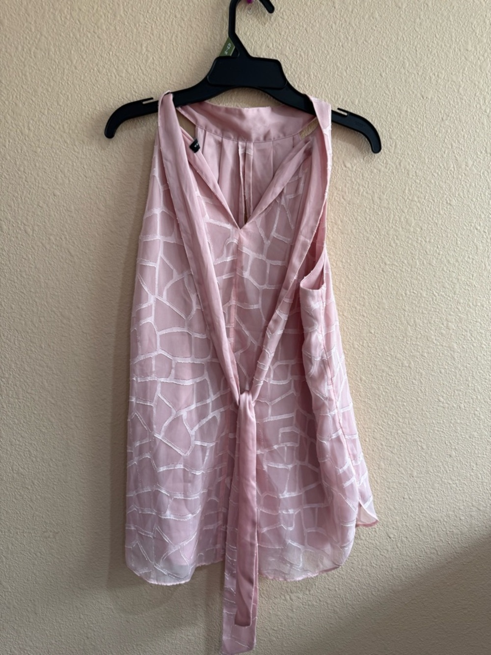 Sleeveless Pink Tie-Front Women's Top-2 - Picture 2 of 3